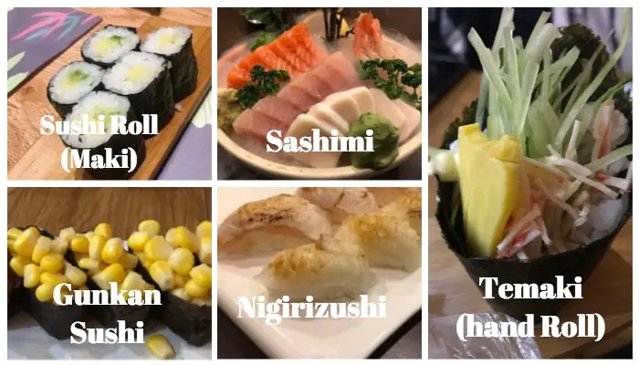 Difference Between Nigiri Sashimi Sushi Roll Hand Roll Gunkan Sushi Easy Homemade Sushi