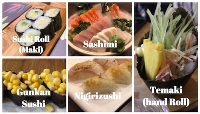 Difference Between Nigiri, Sashimi, Sushi Roll, Hand Roll, Gunkan Sushi