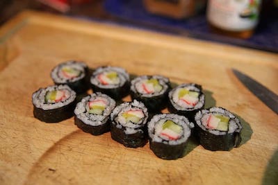 cutting sushi